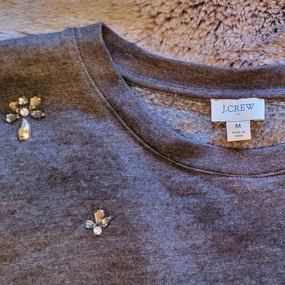J. CREW Jeweled Puff Sleeve Sweatshirt - Dark grey - Medium - Picture 5 of 5